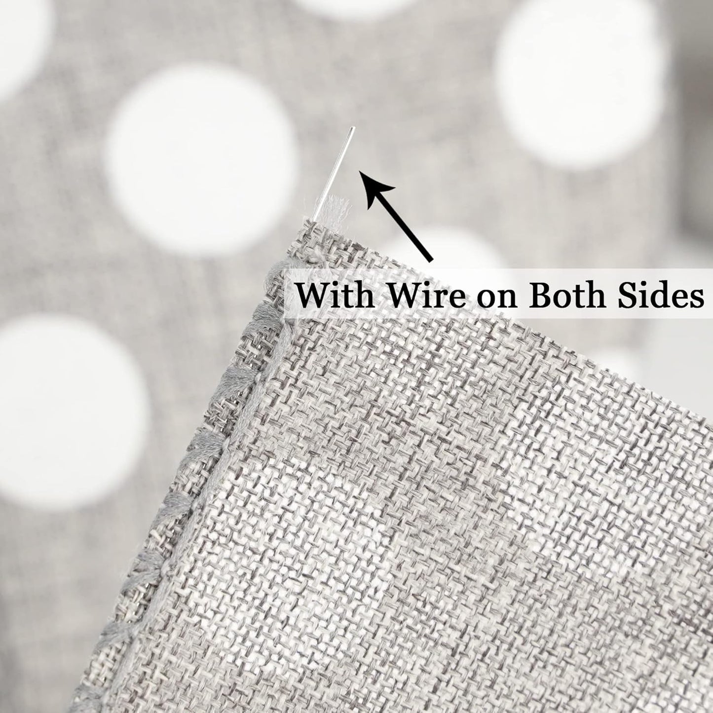 MEEDEE Polka Dots Burlap Ribbon - 2.5 Inch Wired Ribbon for Baby Shower, Farmhouse Decor, Elephant Wreath, Cakes - 10 Yards