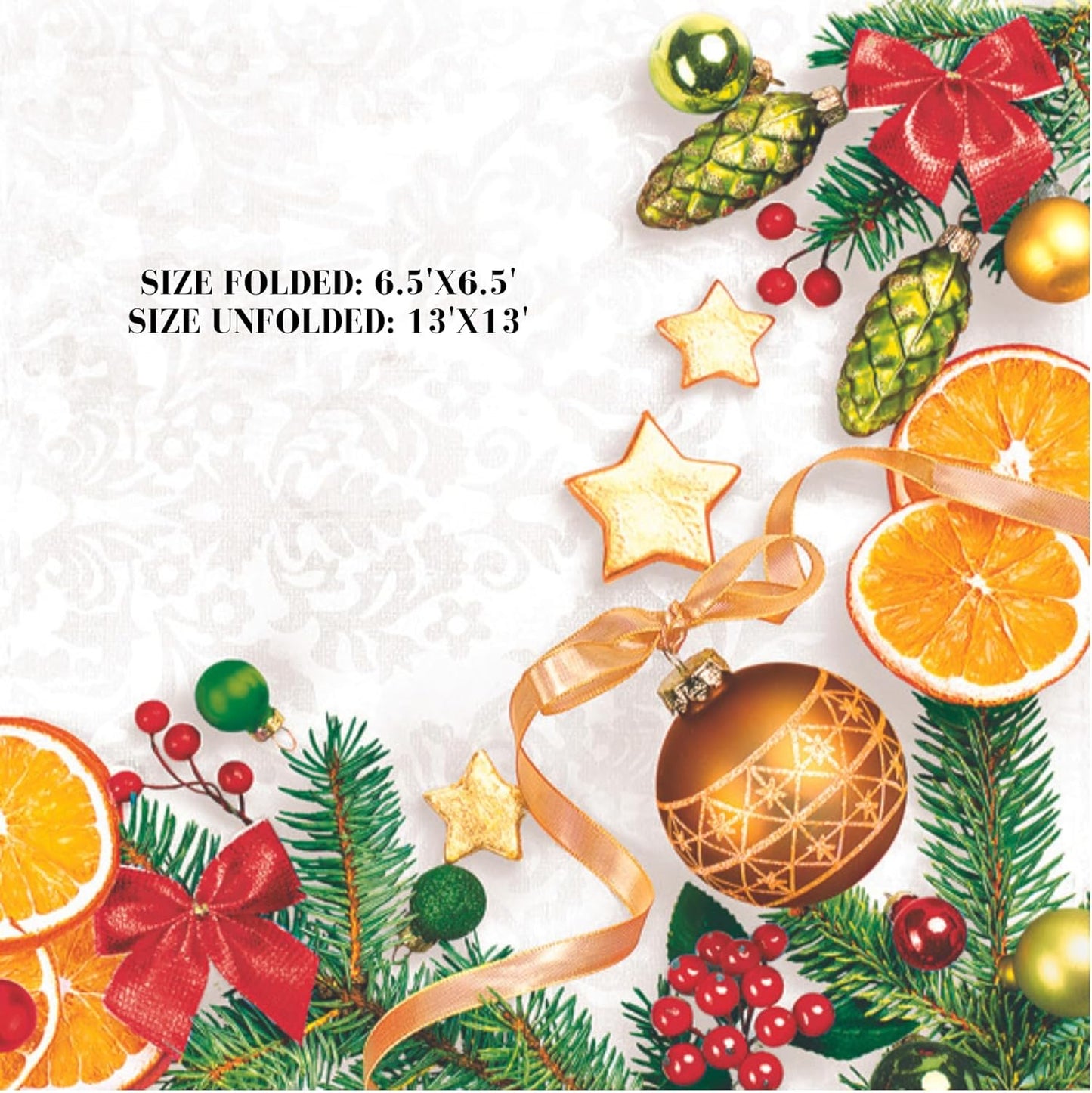 20-ct 13x13 Christmas Paper Decoupage Napkins, 3-Ply Servilletas Tissue Napkin for Dinner and Parties, Disposable Napkins (Cookie)