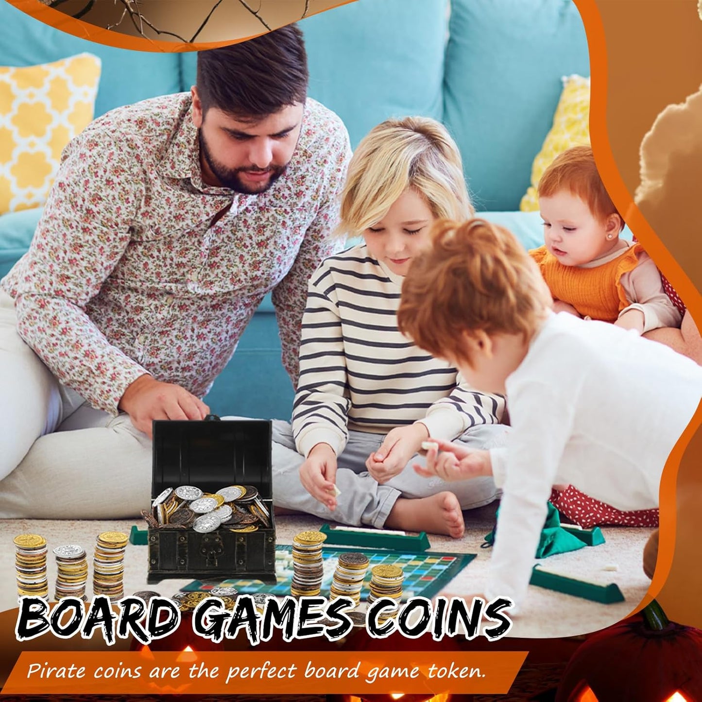 Hanaive 100 Pcs Pirate Coins Plastic Kids Fake Play Replica Spanish Doubloons St. Patrick's Coin for Pirate Party Treasure Chest Board Games Tokens Toys Cosplay (Gold, Silver, Bronze,Round)