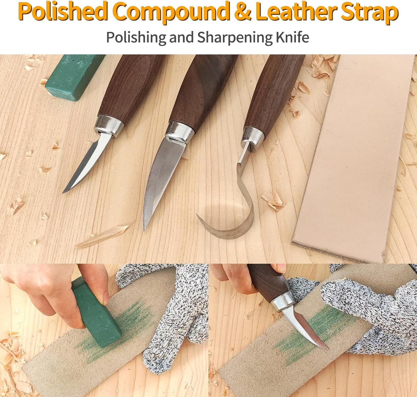 Wood Carving Tools Set - Wood Carving Knife Kit for Beginners, Adults, and Kids, Includes 3 Whittling Knives for DIY Woodworking and Carving Enthusiasts