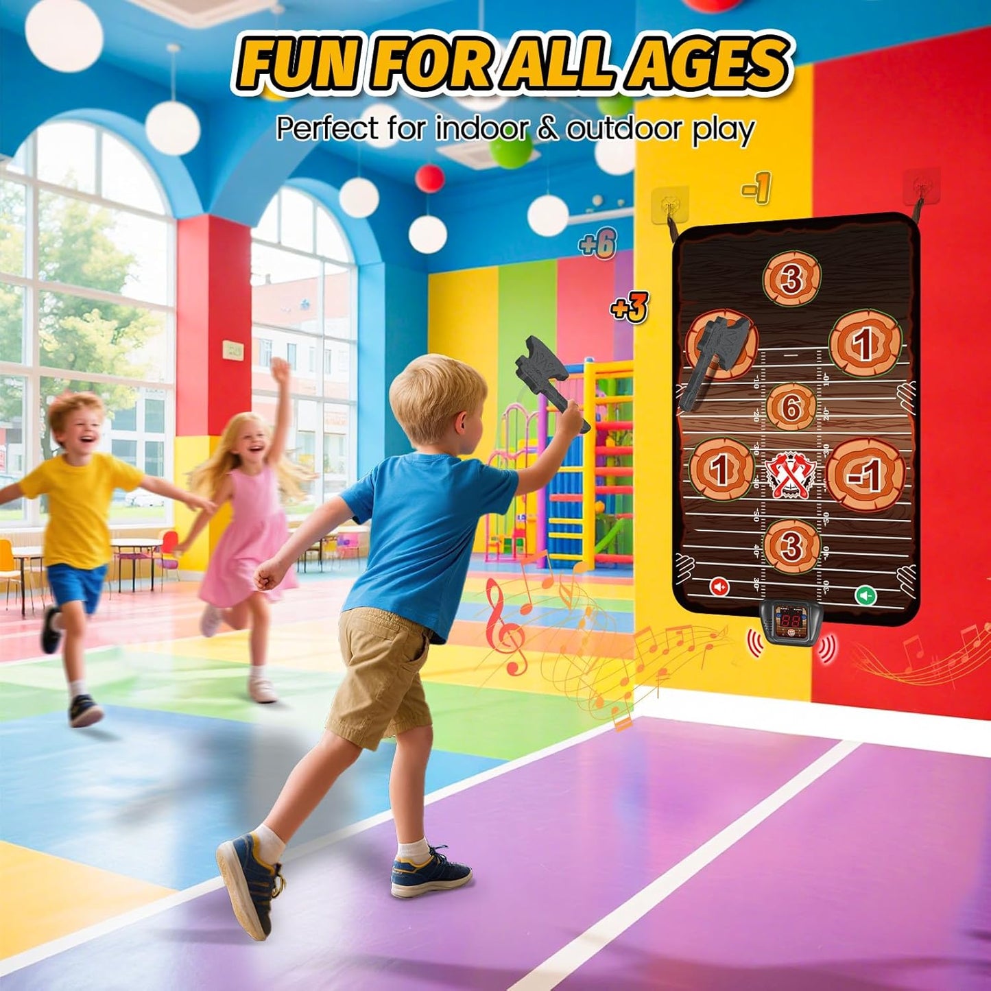 Axe Throwing Target Game Set, Electronic Scoring Throwing Game Toys Gifts for Kids Age of 3-10+ Years Old Boys & Girls, Backyard Indoor & Outdoor Yard Carnival Sport Party Play Game