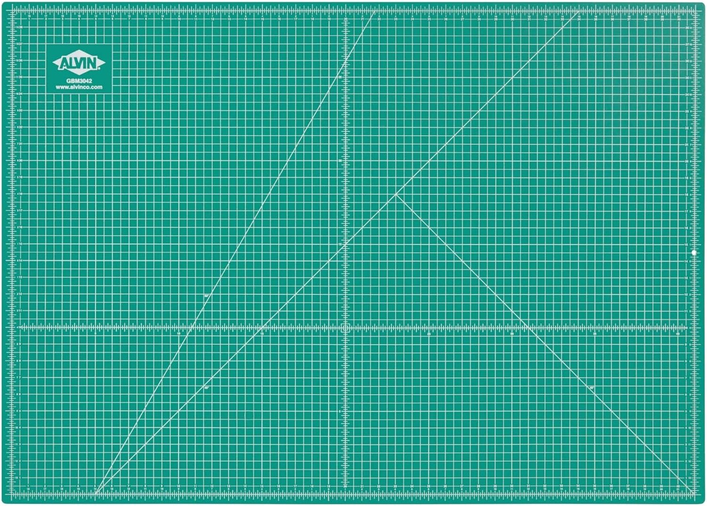 ALVIN GBM Self-Healing Cutting Mat 30 x 42 inch | Double-Sided Green/Black | 5-Layer Gridded Surface for Arts, Crafts and Sewing - Model GBM3042