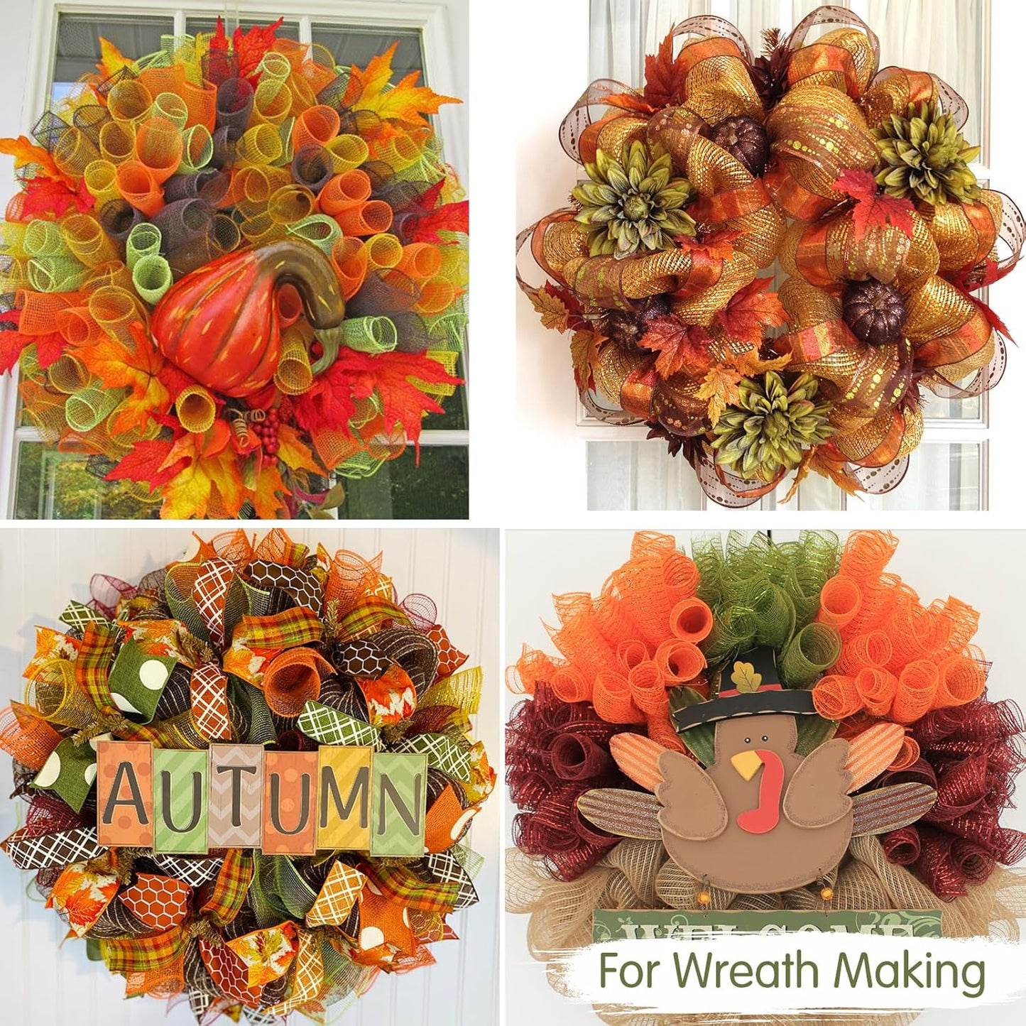 TONIFUL 2 Rolls 10 Inch Light Green Decorative Mesh Ribbbon Rolls, Fabric Mesh for Grinch Wreath Supplies, Front Door Wreath Crafts Tree Decor Christmas NewYears Halloween Decoration (10 yds/roll)