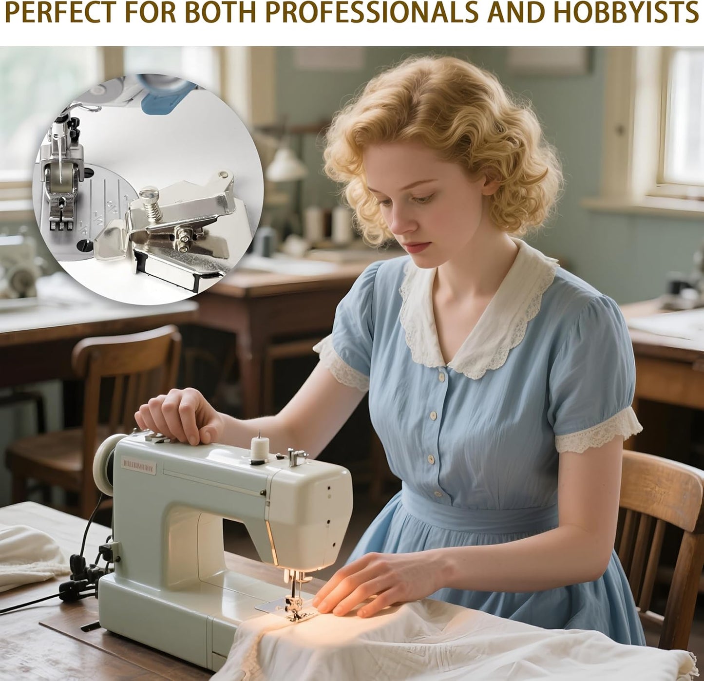 Magnet Sewing Guide,Upgraded Multi-Purpose Magnetic Seam Guide for Sewing Machine,Quilting Accessory for Professionals&Beginner,Edge Retaining/Positioning/Anti-Curling/Pressing of Topstitching(Silver)