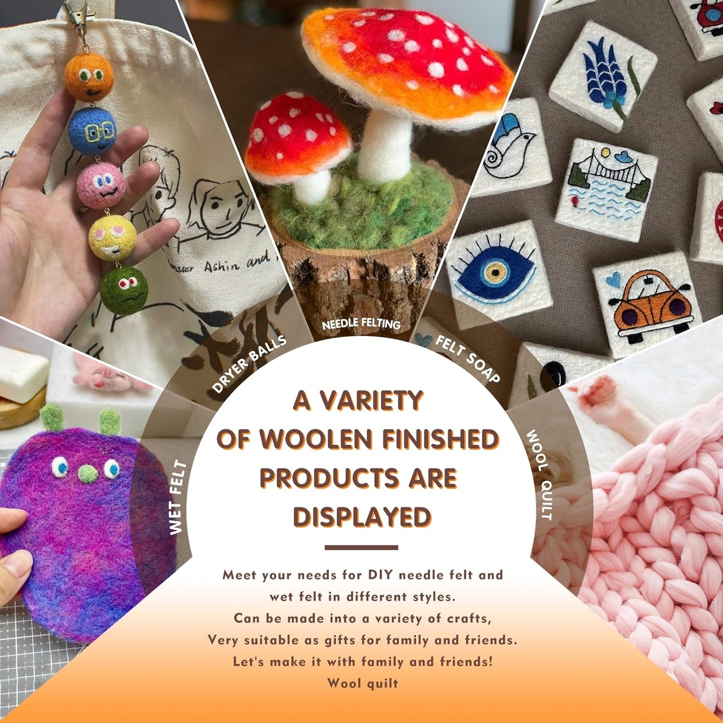 3.53oz Wool Roving Yarn, Wool Felting Supplies, Pure Wool, Chunky Yarn, Spinning Wool Roving for Needle Felting Wet Felt DIY Hand Spinning (Grape Purple)