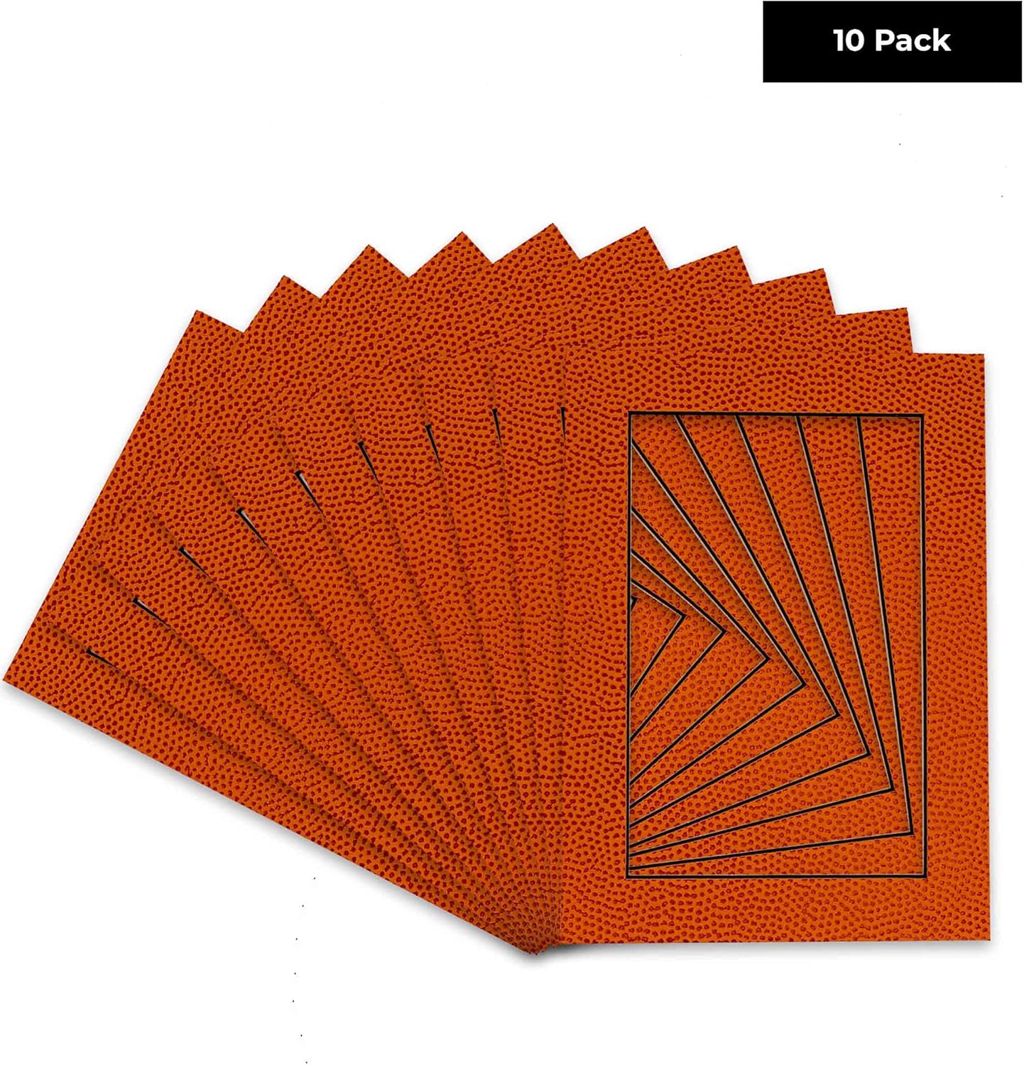 Pack of Ten Acid Free 11x14 Mats Bevel Cut for 8.5x11 Photos - Basketball Texture Precut Matboards With Backing Boards and Self Seal Photo Mat Bags For Pictures, Photos, Framing - 4-ply Thickness