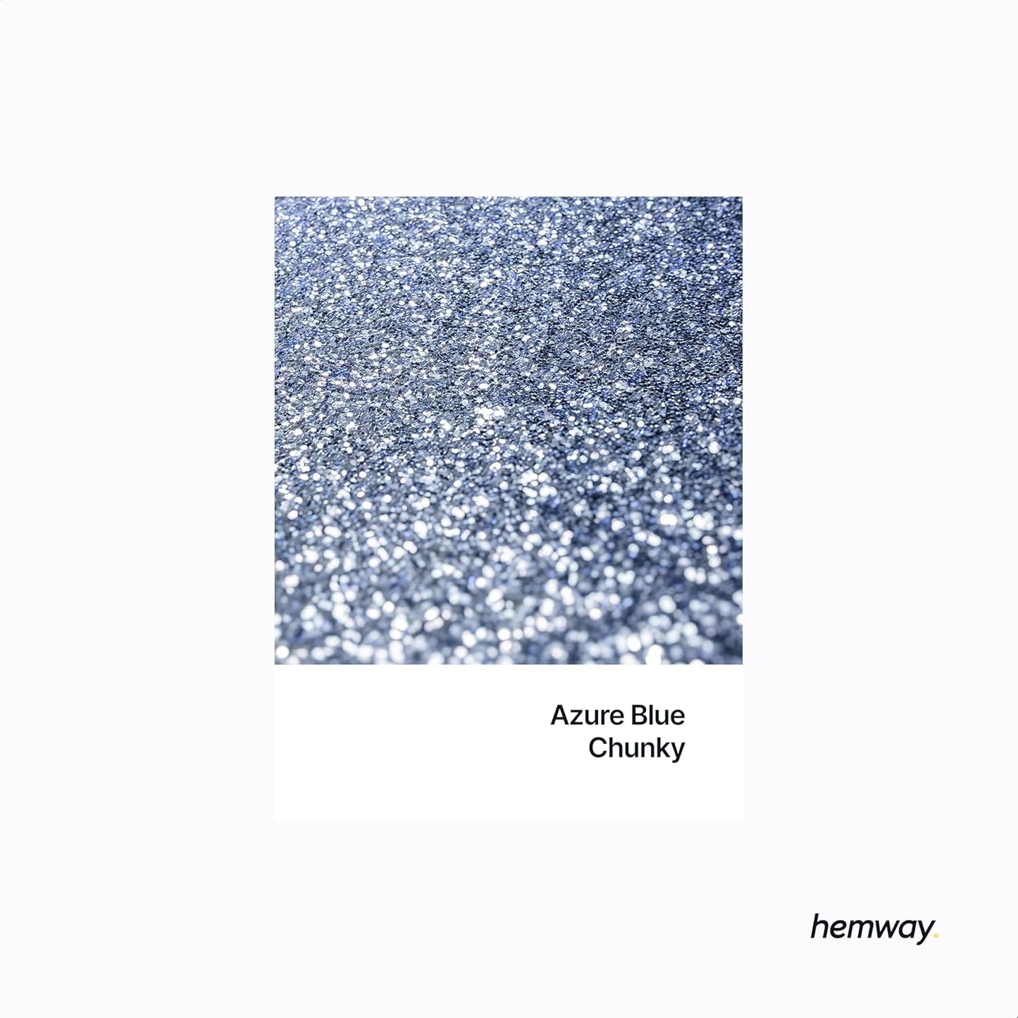 Hemway Polyurethane & Epoxy Resin Glitter 100g / 3.5oz Metallic Crystal Flake Additive for Flooring Jewelry Tumblers Glass Pigment - Chunky (1/40" 0.025" 0.6mm) - Azure Blue