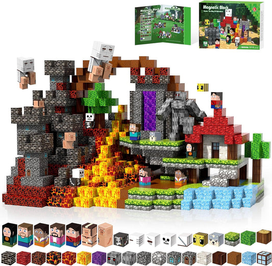 150PCS Magnetic Blocks, Magnet Tiles Toys for Kids, Magnetic Building Blocks Cubes, STEM Montessori Stacking Magnets for Kids, Birthday Gifts for Boys and Girls Age 3+ Years Old