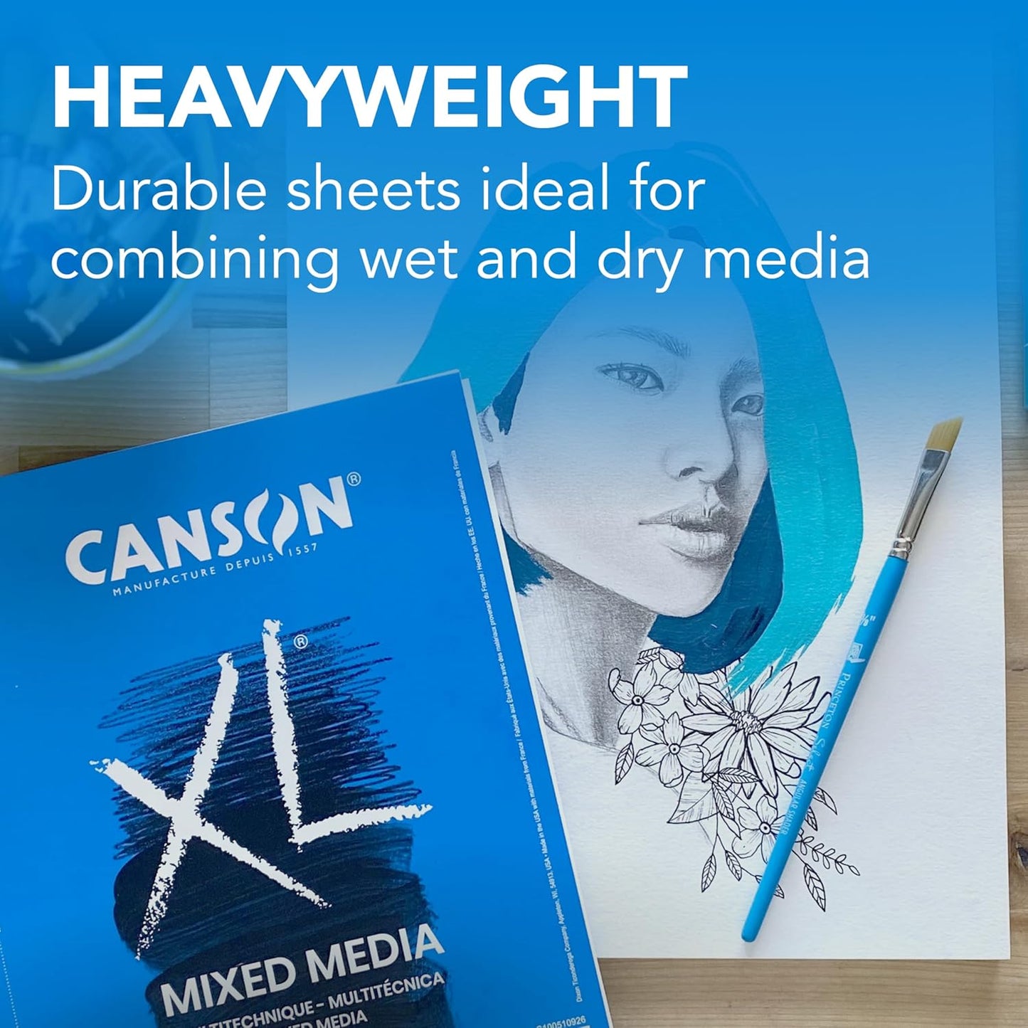 Canson XL Series Mixed Media Art Paper Pad Bundle - 9x12 inches 60 Sheets and 7x10 inches 60 Sheets