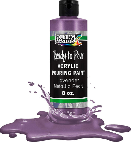 Pouring Masters Lavender Metallic Pearl Ready to Pour Acrylic Pouring Paint - Premium 8-Ounce Pre-Mixed Fluid Acrylic Paint - Fluid Art Supplies for Canvas, Wood, Paper, Tile & Rocks