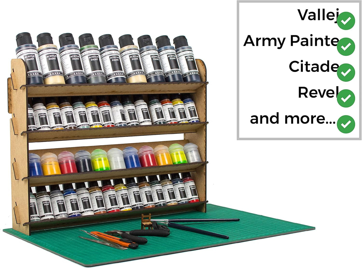 Paint Rack for Model Paints. Hobby Craft Citadel Vallejo Tamiya Army Wall Paint Rack Stand Paint Holder Organiser Miniature Warhammer Paint Storage Model Painting Station (Universal)