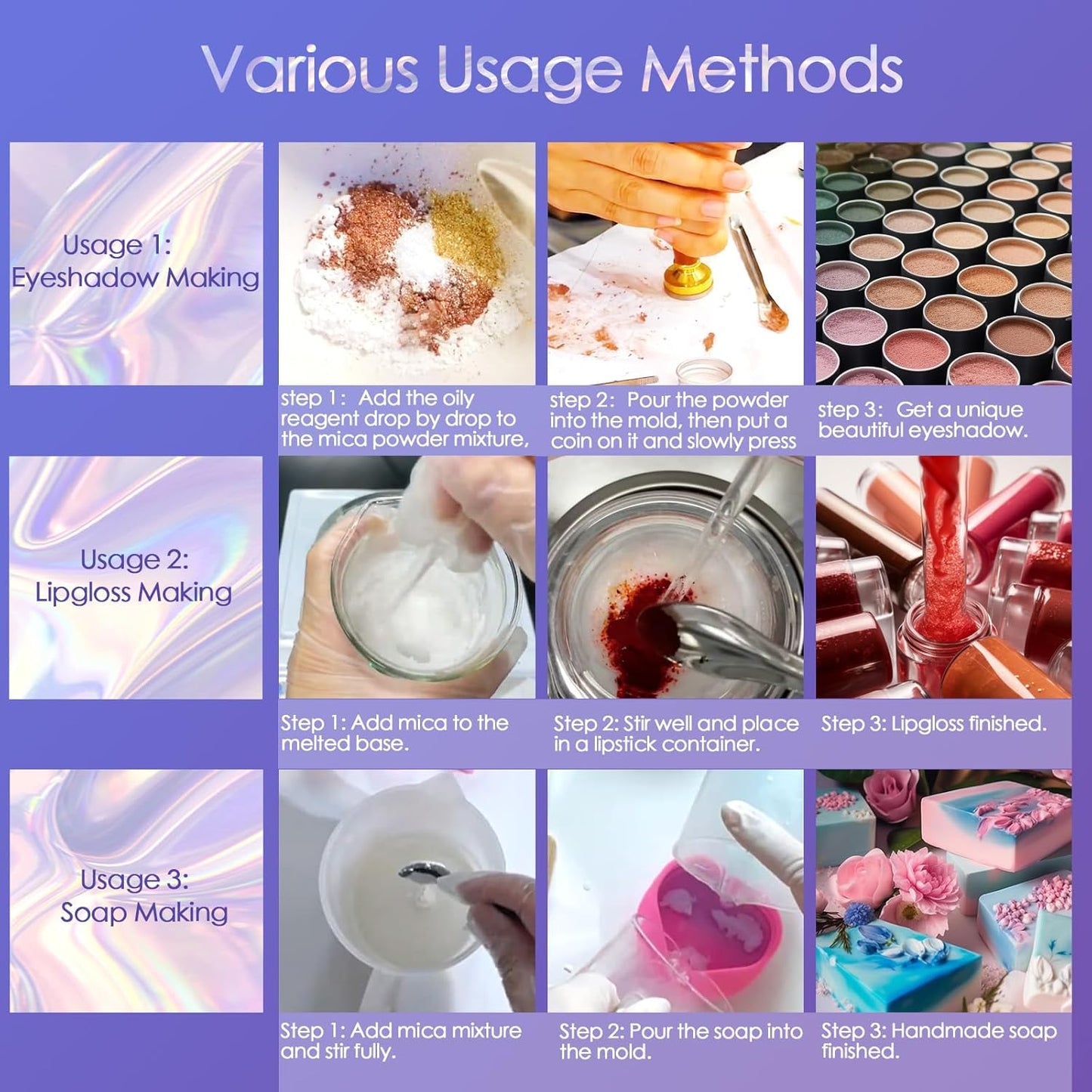 Ceya Mica Powder, 1.8oz/ 50g Dark Brown Lip Gloss Pigment Powder, Cosmetic Grade Soap Making Colorants Candle Dye for Epoxy Resin, Kintsugi Repair, Body Butter, Bath Bomb, Eye Shadow, Resin Craft,Nail