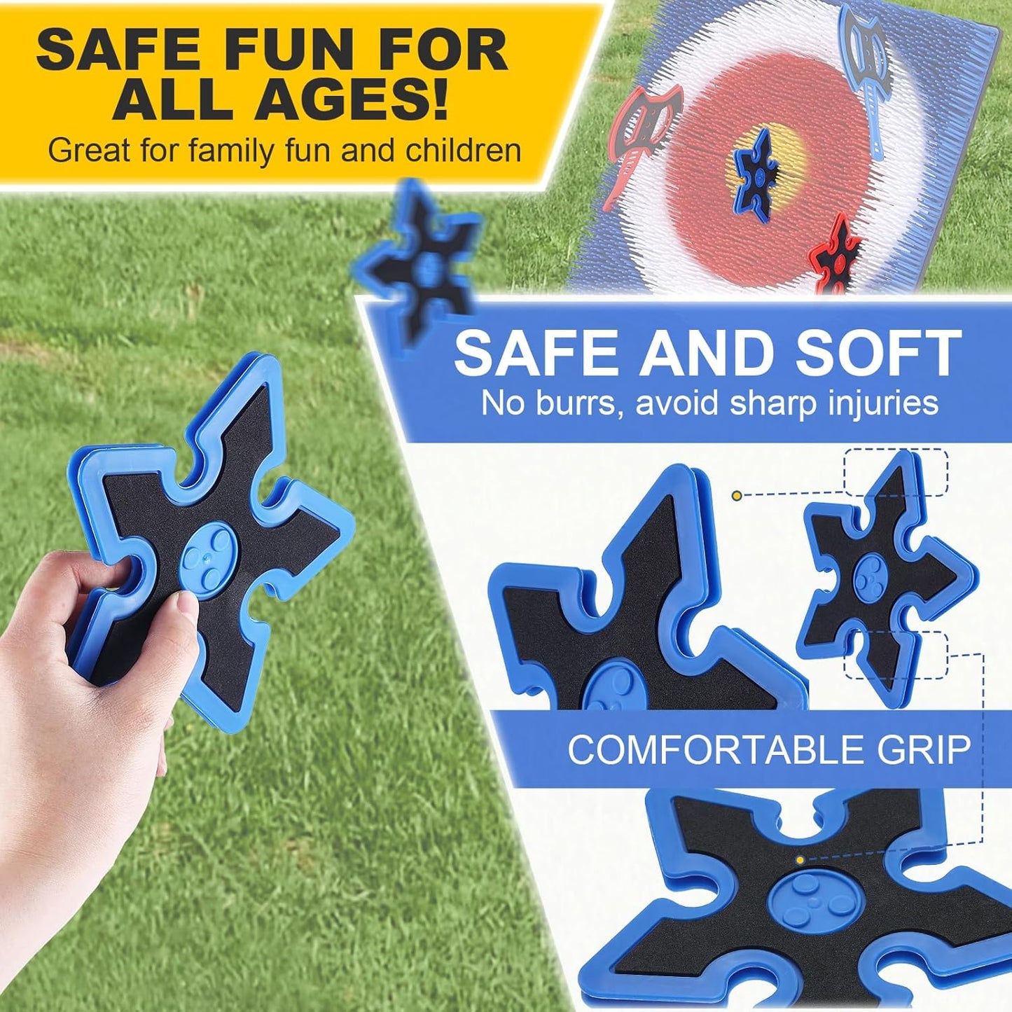 Throwing Axe for Axe Throwing Game for Backyard, Throwing Axe Set with Throwing Star for Outdoor Games, Durable and Fun for All Ages