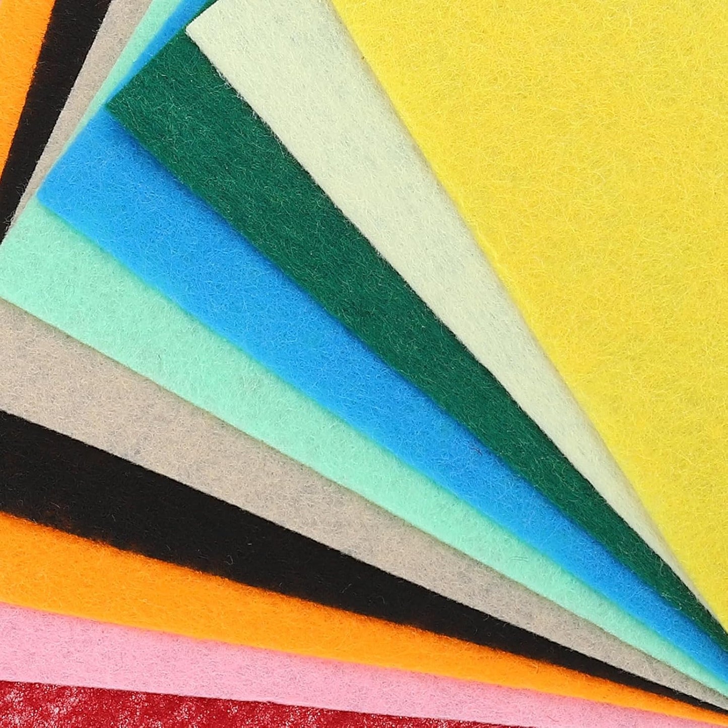 MECCANIXITY Felt Square Shape Craft Felt Sheets 5.91Inch x 5.91Inch for Home Decor Party Crafting Art, 10 Colors, Pack of 100