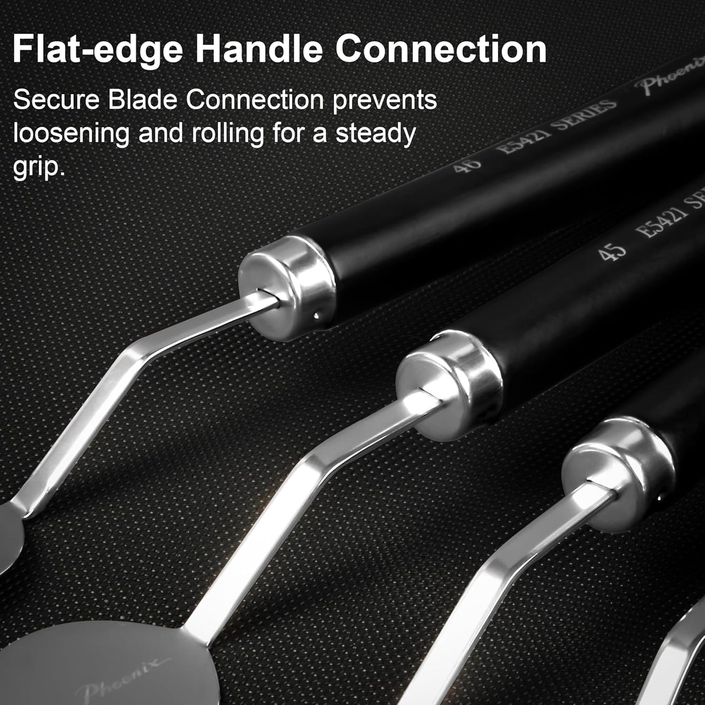 PHOENIX High Flexible Palette Knife Set, 8 Pieces Stainless Steel Painting Knives (31,33,34,42,43,44,46,51) Art Knife with Wood Handle, Paint Spatula for Oil Acrylic Paint