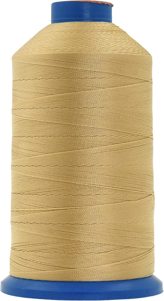 Mandala Crafts Bonded Nylon Thread - Tan Heavy Duty Sewing Threads - 1100 YDs Size 92 280D T90 Tex 90 for Leather, Jeans, Weaving, Outdoor, Marine, Upholstery