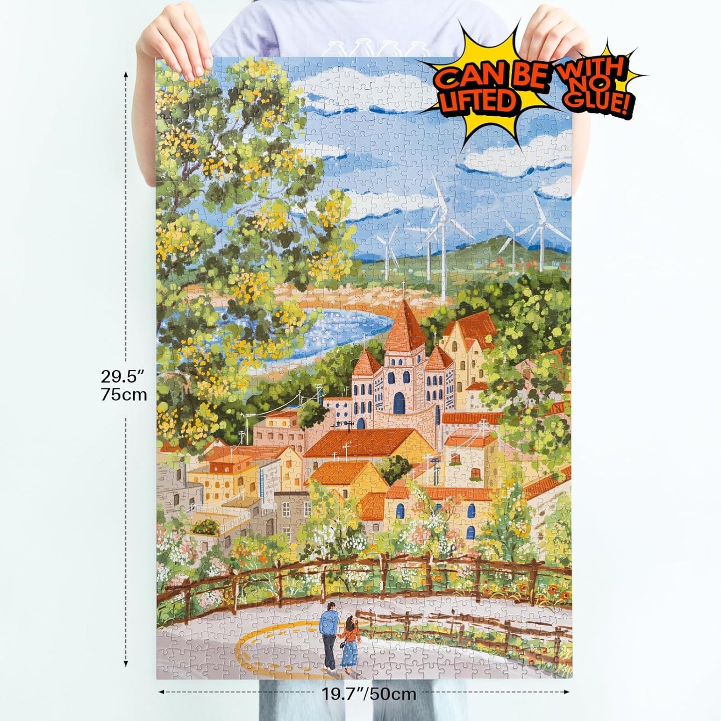 MOMIBOOK Puzzles for Adults 1000 Pieces Jigsaw Puzzles of Go for A Walk, Painting Image Difficult Challenging Hard Impossible Puzzle Unique Funny Party Christmas Birthday Gifts