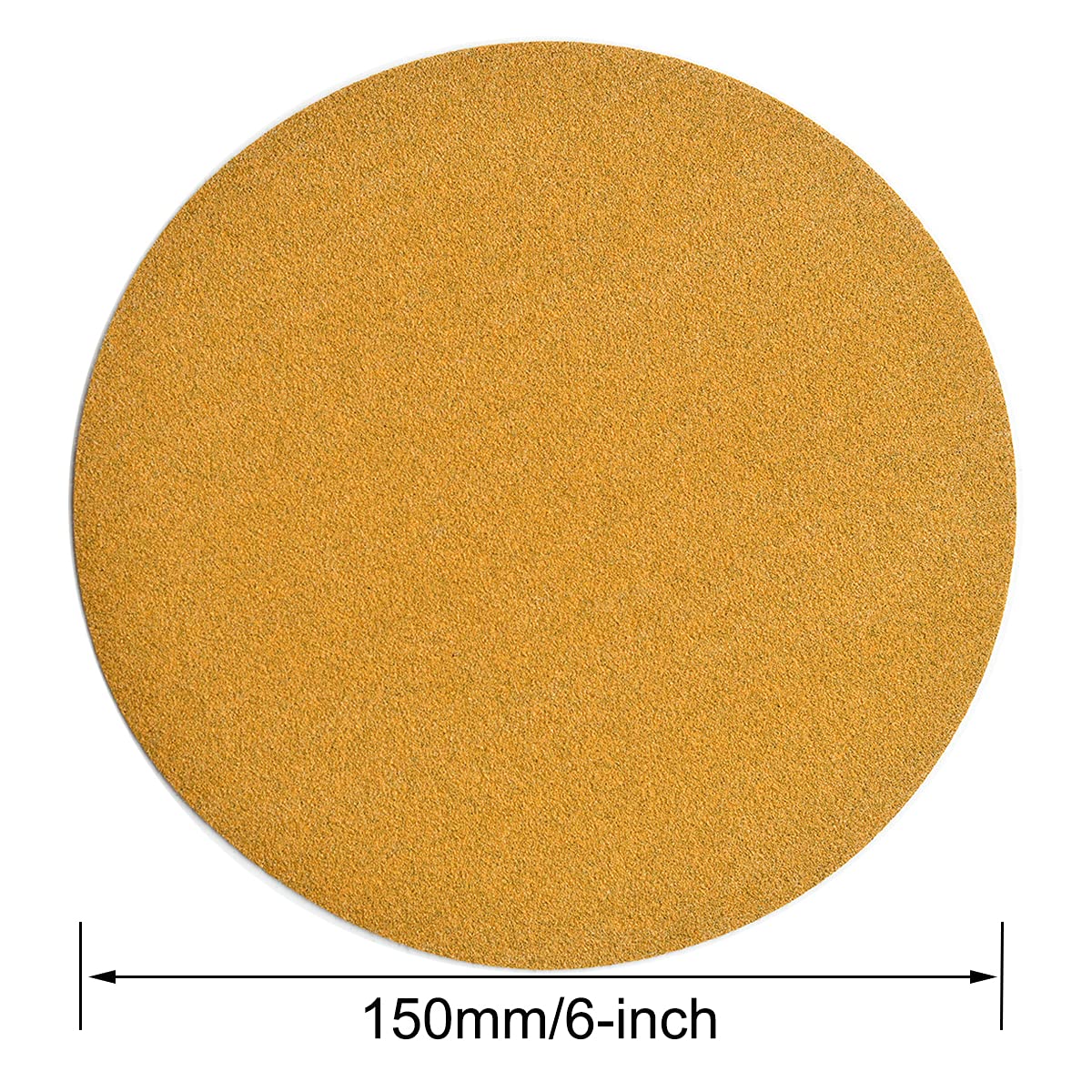 6-Inch No-Hole Hook and Loop Sanding Discs 120-Grit, Random Orbital Sandpaper for Automotive and Woodworking, 100-Pack