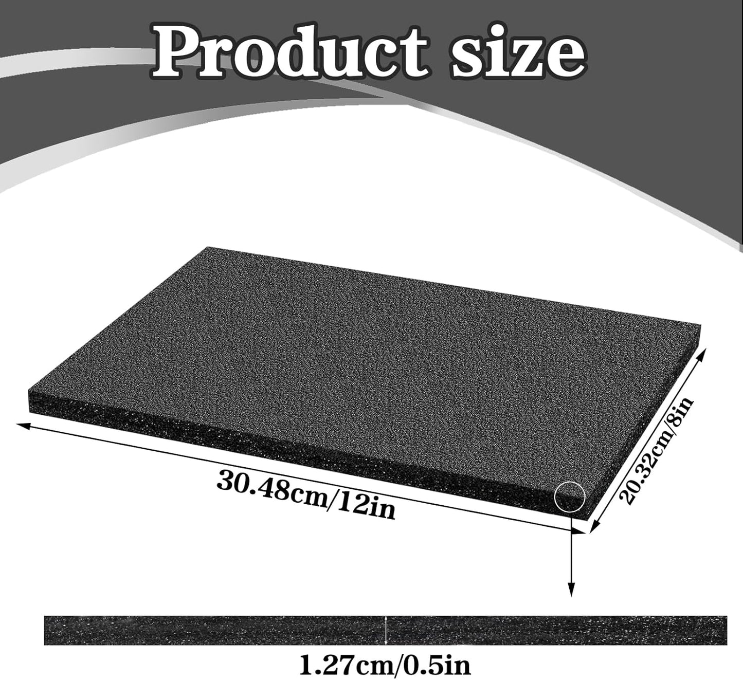 15 Pcs 12" x 8" x 0.5" Polyethylene Foam Thick Foam Sheet Firm Black Foam Padding PE Foam Packing Foam Pieces for Craft Shipping Moving