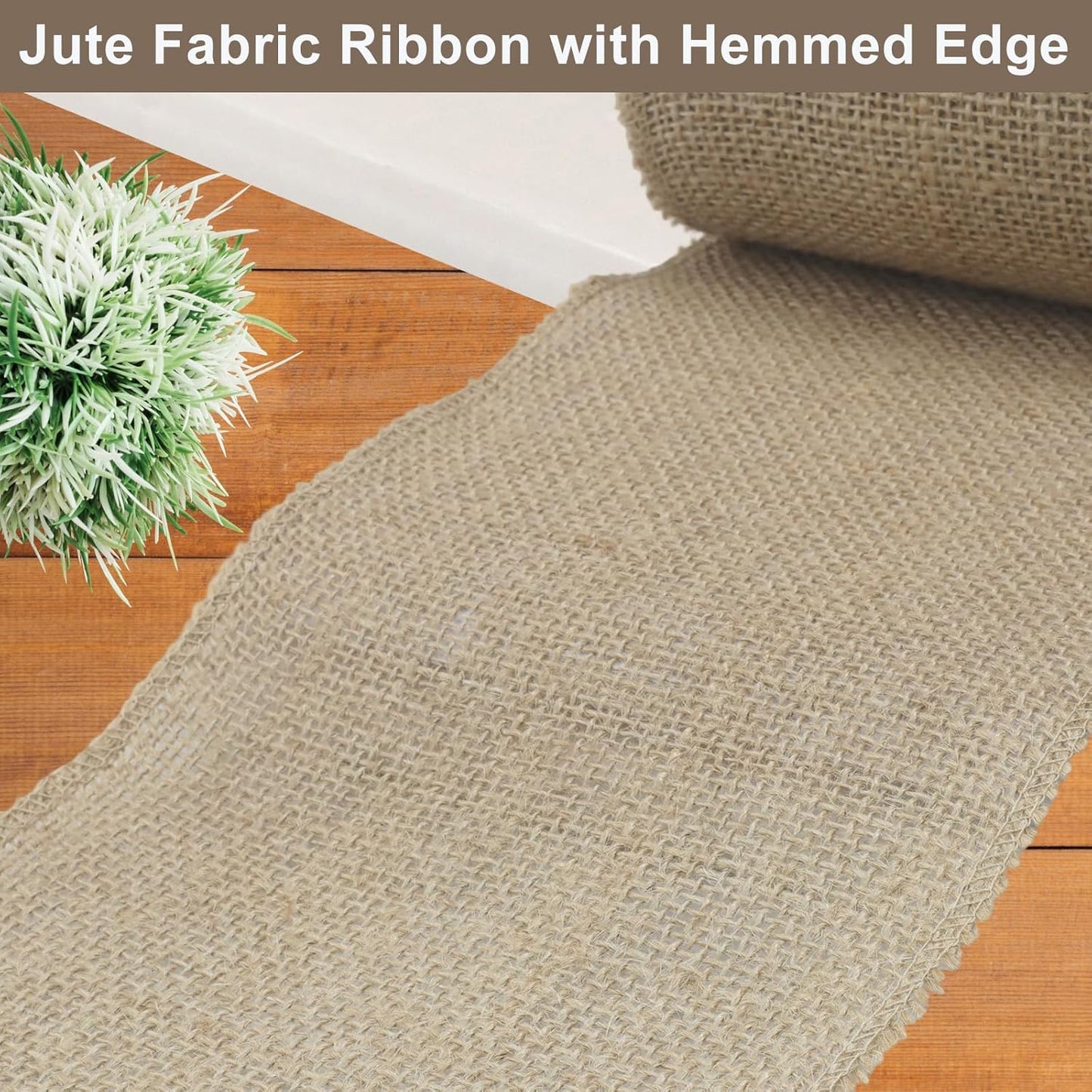 6" Wide Natural Burlap Fabric Roll - 10 Yards Jute Ribbon for Gift Wrapping, Wedding Decorations, Rustic Crafts, Wreaths & Home Decoration (15cm Wide)