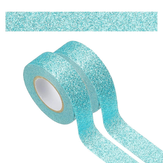 PATIKIL 2 Roll Glitter Paper Washi Tape, Washi Decorative Tape for Crafts, Blue