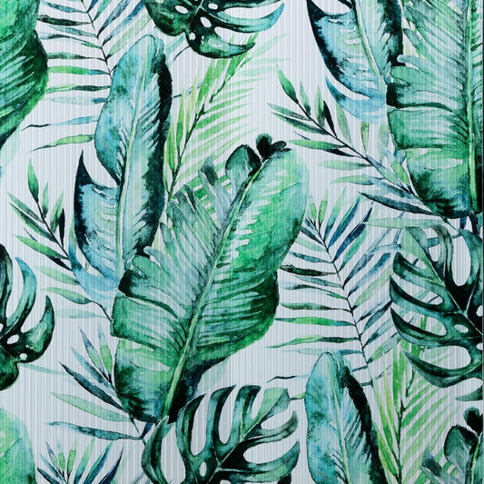 DKTIE Nature Pattern Rainbow Window Film Decorative Stained Glass Window Film Static Cling Films Easy Apply Removable Comes with Tools (U560-Reeded Glass, 17.7" x 118.1")