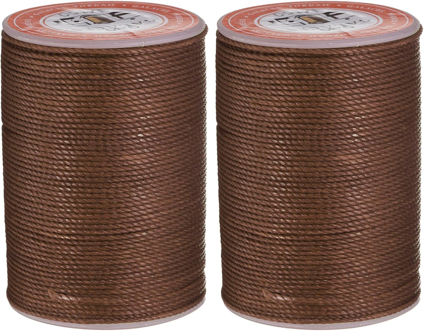 uxcell Round Leather Sewing Waxed Thread, 55m / 60 Yards Polyester Wax String, 0.80mm Wax Stitching Cord for Leather Crafts, Bookbinding, Bracelets Braided, Dark Brown, 2pcs