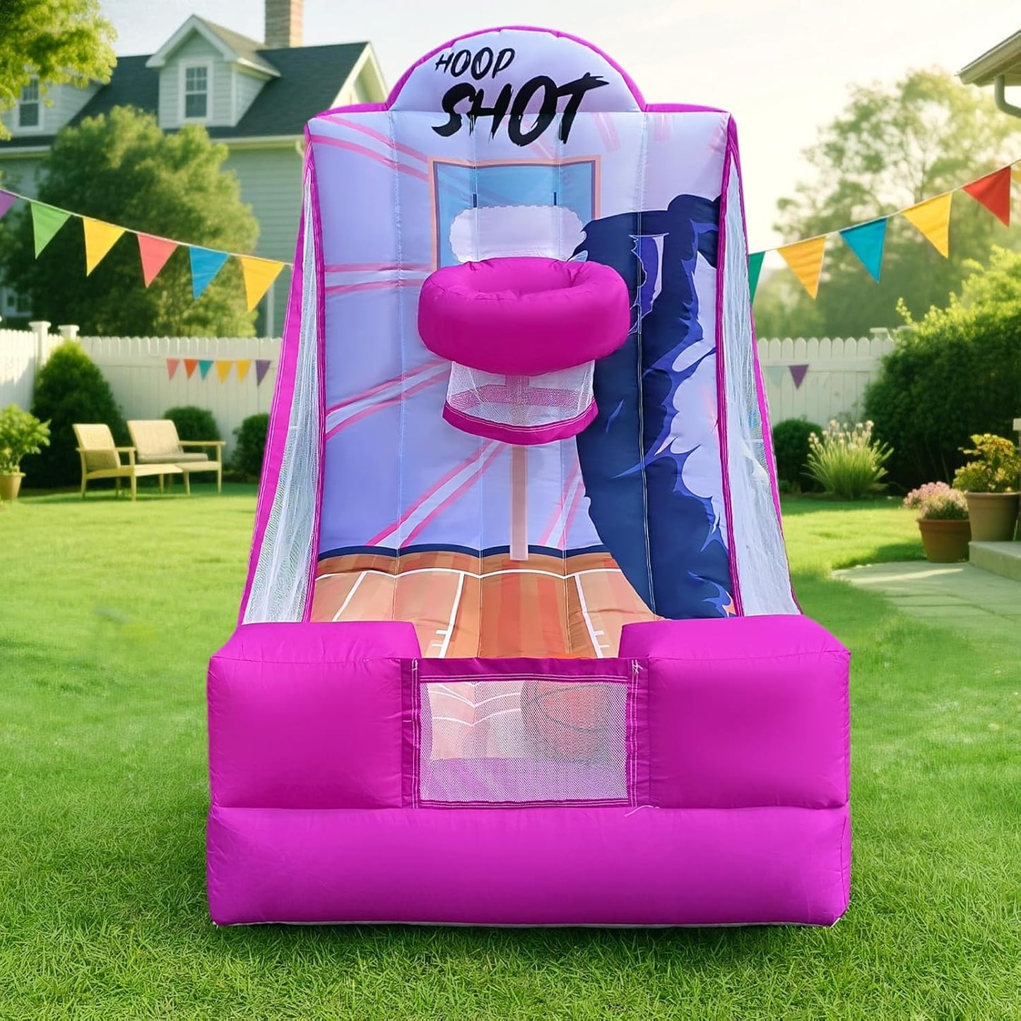 Inflatable Carnival Game with Built-in Blower, Portable Fun Toss Game for Backyard, Outdoor Carnival & Party