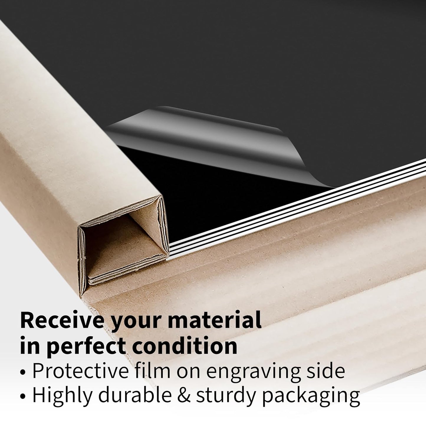 Trotec TroLase | 12"x24"x1/16", 4 Pcs | Black/White | 2 Ply | Modified Acrylic | Laser Engraving Double Color Plastic Sheet | Engraving Blanks for Laser, Saw, Guillotine | Made in USA