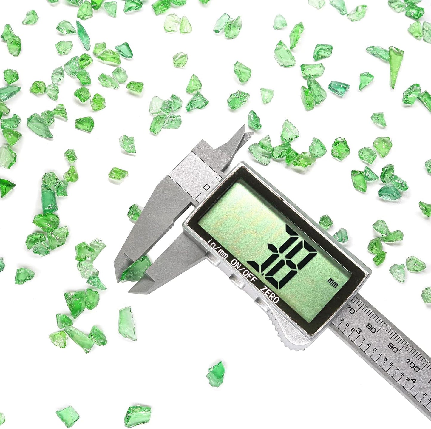 Crushed Glass for Resin Art - 3-6mm Light Green, 1.5lb | Broken Glass Pieces for Crafts, Vase Filler & Fire Pit Media | Decorative Stones