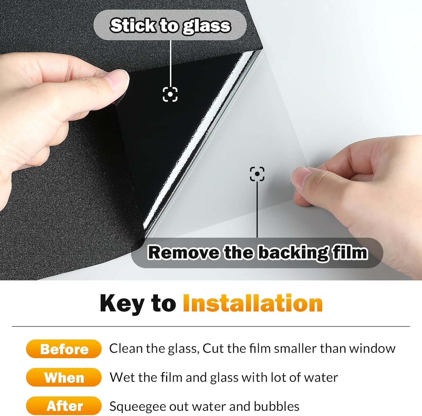 rabbitgoo Blackout Window Film, Sun Heat Blocking Privacy Cover for Glass, Removable Opaque Room Darkening Dark Black Out Window Covers Tint Shades for Home Day Sleep Light Blocker 29.5 x 78.7 Inches