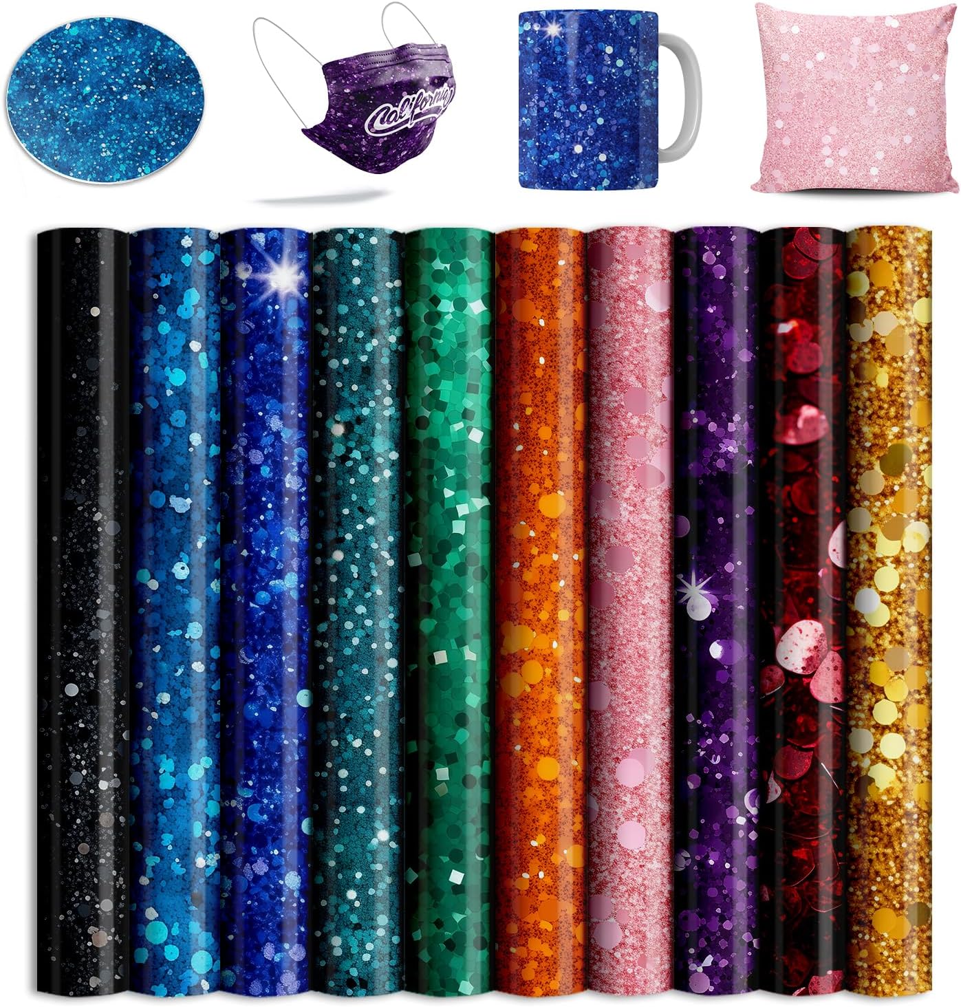 Sublimation Transfer Sheets for Heat Press Machine,12x12 Inch Blue Black Green Purple Sublimation Transfer Paper for Heat Press Machine, 10 Sheets