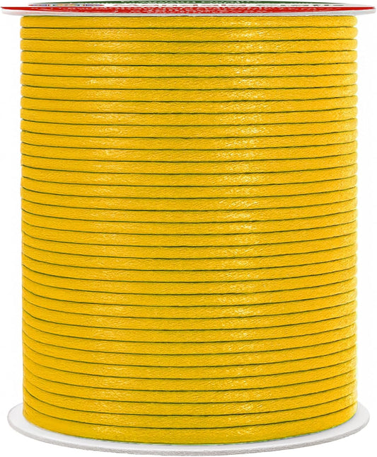 Mandala Crafts 2mm 109 Yards Mustard Yellow Cotton Waxed Cord for Jewelry Making Bracelet Cord Waxed String - Beading String Thread Jewelry Cords for Necklaces String