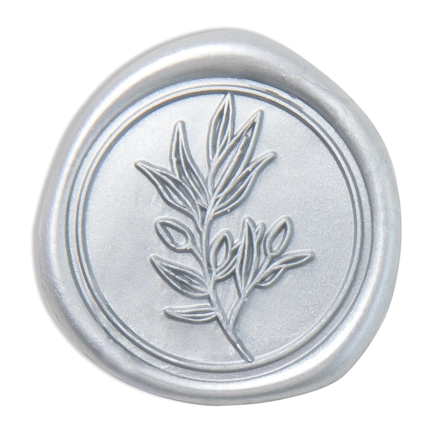 PONATIA Silver Wax Seal Stickers -50pcs Eucalyptus Self- Adhesive Wedding Seal Stickers, Perfect for Invitation Cards, Envelopes, Christmas Cards, Gift Wrapping, Party Decor