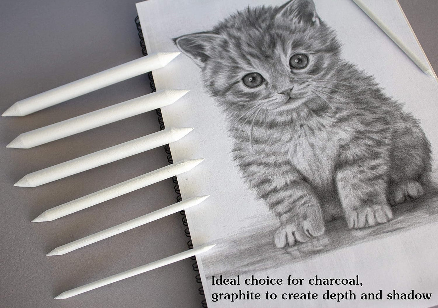 N NOROCME 12 PCS Blending Stumps and Tortillions Paper Art Blenders with Sandpaper Pencil Sharpener Pointer for Student Artist Charcoal Sketch Drawing Tools