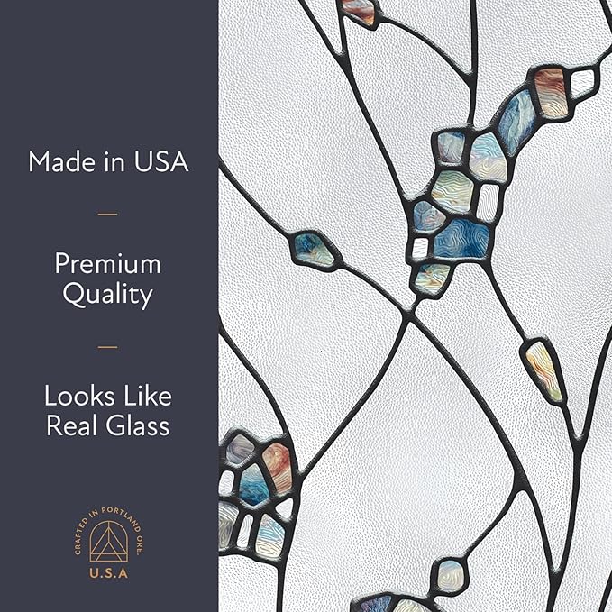 Artscape Elements | Privacy Window Film with Vibrant Colored Pattern | Non-Adhesive & UV Protection | Easy to Apply & Removable | 24 x 36 Inches | Made in USA
