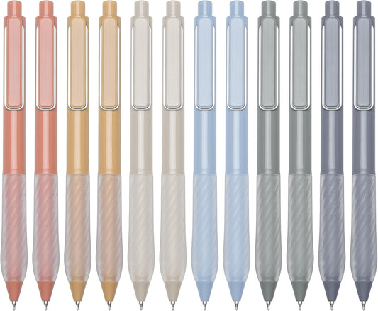 Gel Pens 0.5mm Point Pen Black Ink Smooth Writing Retractable Pen for Office,School Supplies,12-Count (Silver clip)