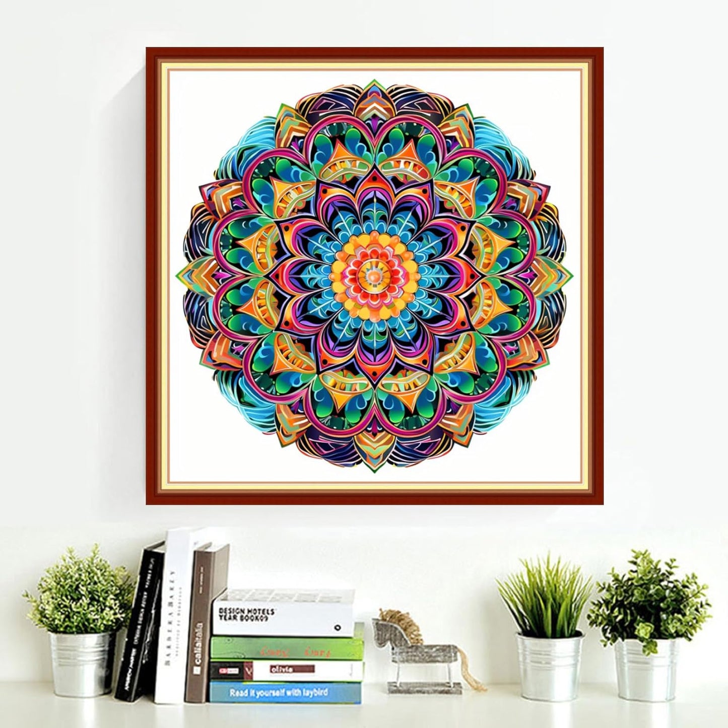 DMCVIVR Stamped Cross Stitch Kits for Adults Beginners Embroidery Kits 11CT Needlepoint Kits Cross Stitch Patterns Embroidery Patterns- Colorful Magic Mandala 18x18 inch