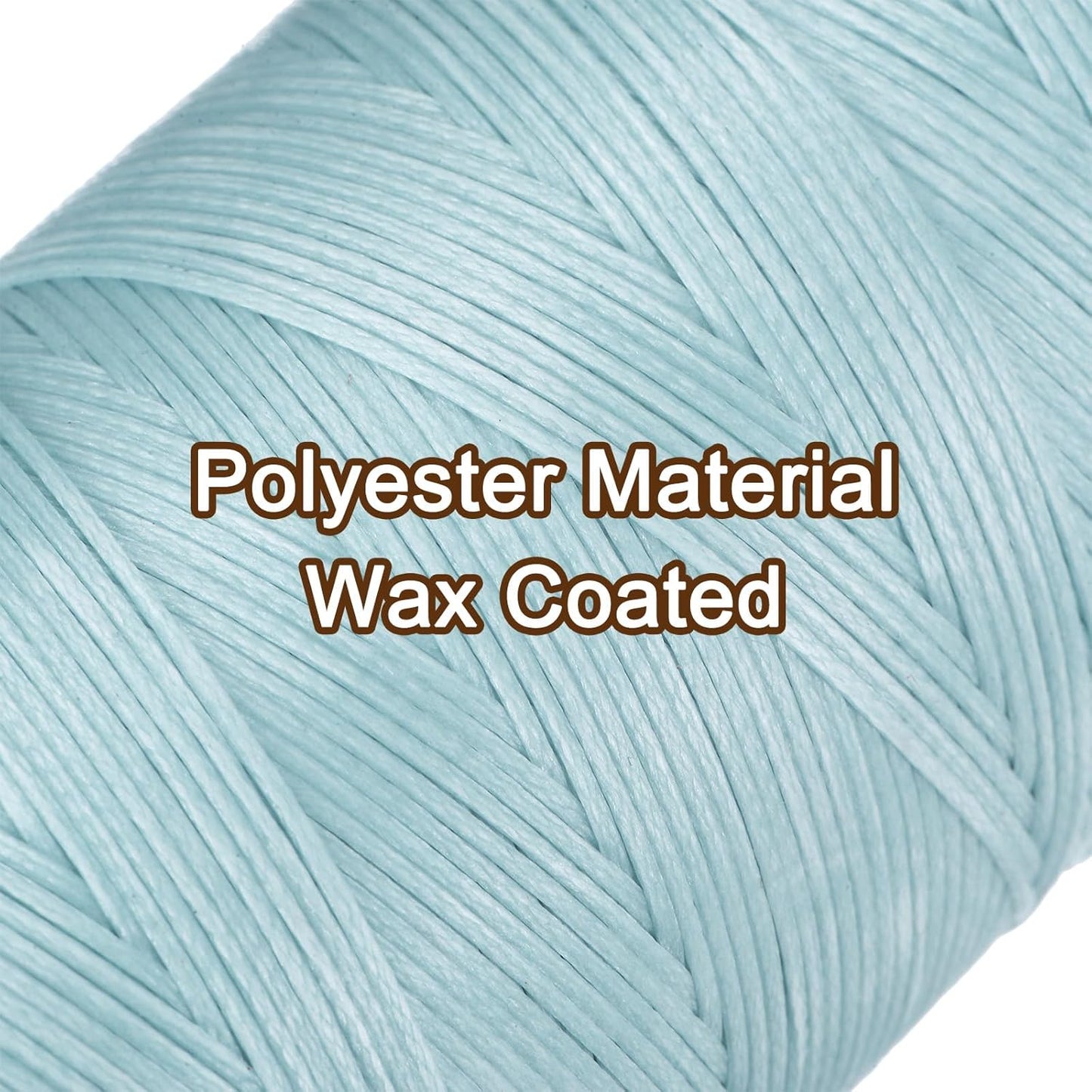 Uxcell 150D 0.8mm Flat Waxed Polyester Leather Sewing Thread, Dark Blue, 284 Yards (260m), 1 Roll