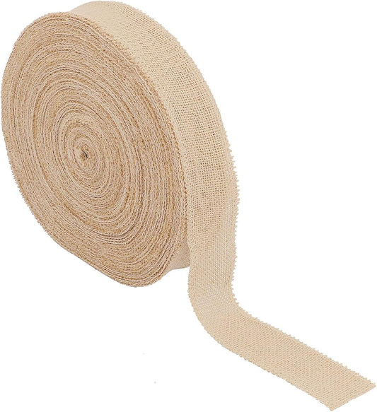 KINJOEK 2 Inch Wide 27 Yards Burlap Ribbon - Natural Jute Fabric for Christmas Wedding Gifts, DIY Crafts and Decoration