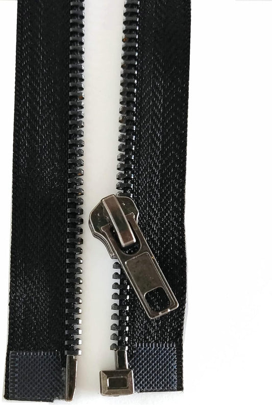 Leekayer 5# 30 Inch Separating Jacket Zipper Black Nickel 76cm Metal Zipper Heavy Duty Metal Zippers for Sewing Crafts Bag Replacement Zipper for Repair Coats