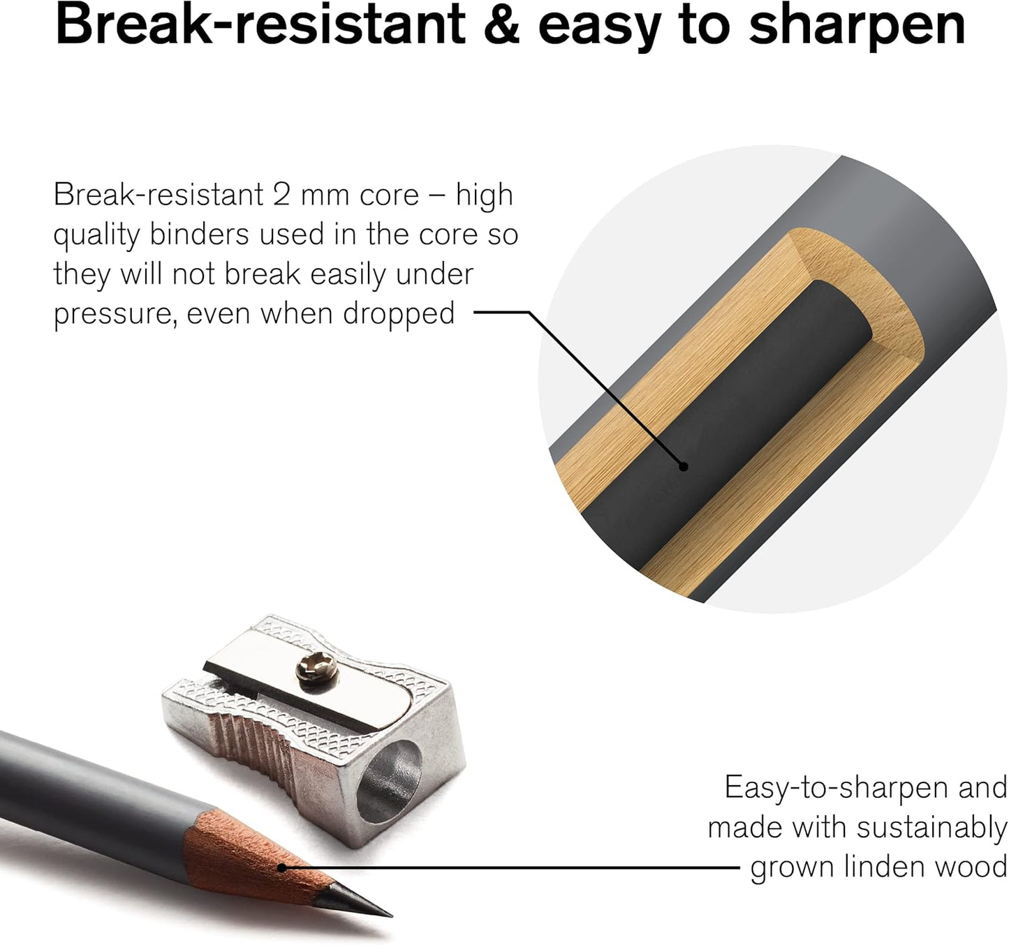 Winsor & Newton Studio Collection Artist Pencils, Graphite Pencils, Set of 5