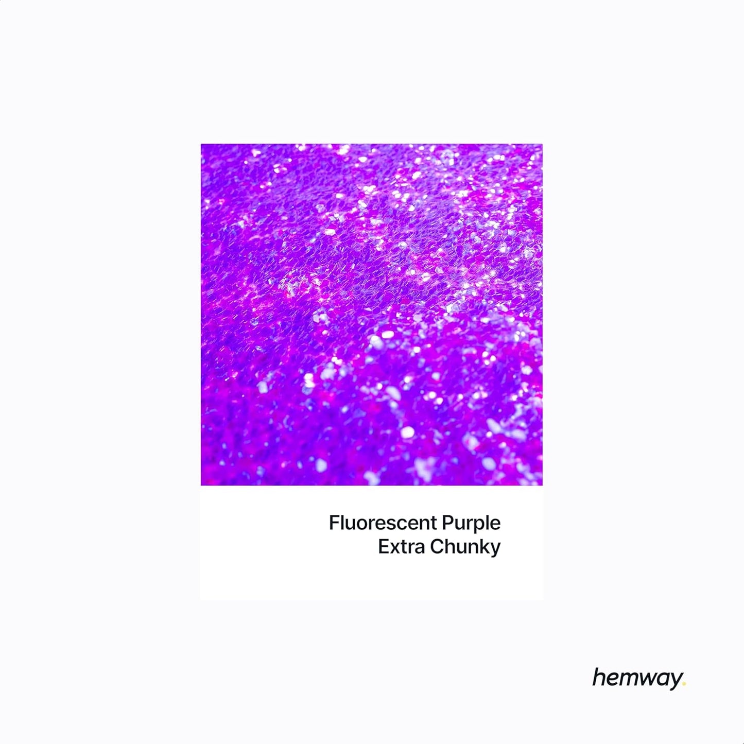 Hemway Polyurethane & Epoxy Resin Glitter 100g / 3.5oz Metallic Crystal Flake Additive for Flooring Jewelry Tumblers Glass Pigment - Extra Chunky (1/24" 0.040" 1mm) - Fluorescent Purple