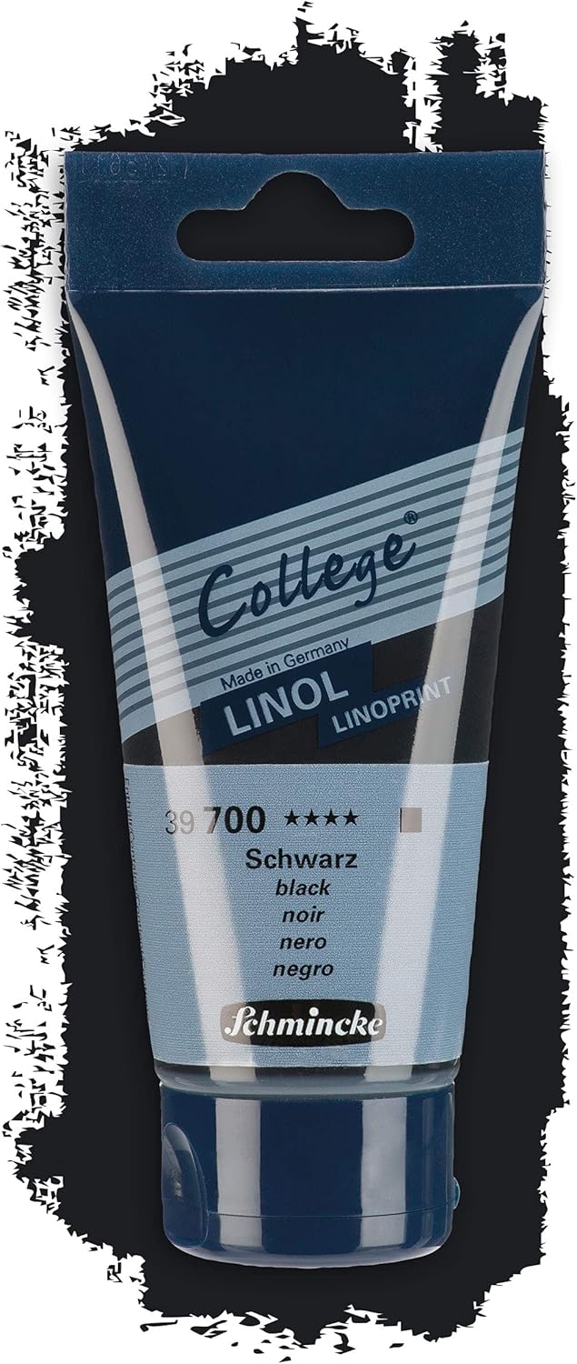 Schmincke - College Linol, Artists' Black Lino Printing Ink, 75 ml Tube, Water-Based, Lightfast, Even Print