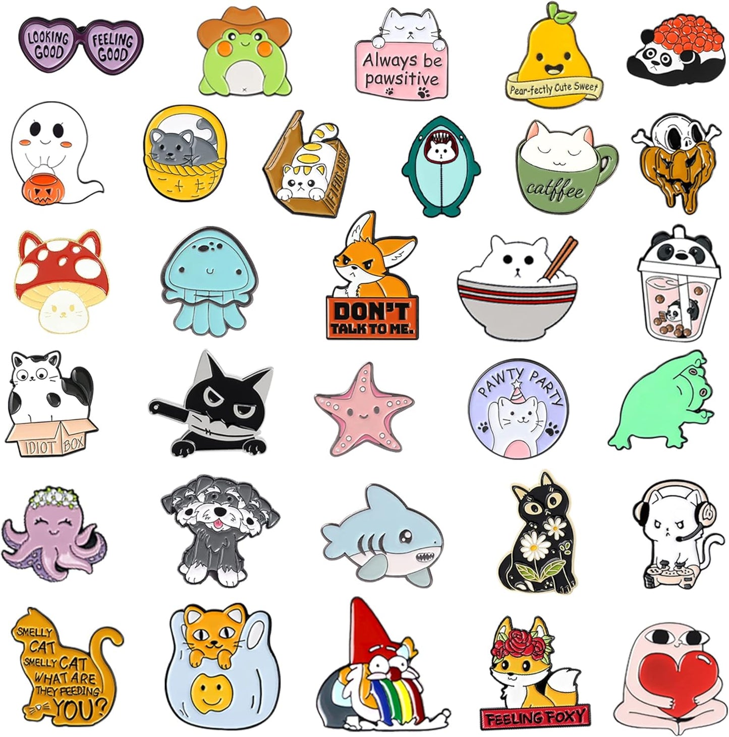 20/40/50 PCS Cute Enamel Backpack Pins, Funny Enamel Pins Bulk Set Cool Button Pins Aesthetic Brooch Lapel Pins Anime for Backpacks, Jackets, Hats, Kids, Girls