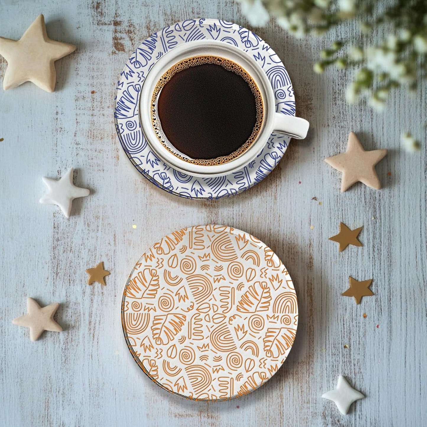 CHGCRAFT Bohemian Graphics Polymer Clay Texture Sheets Doodle Style Silicone Texture Stamp Clay Texture Mat Modeling Pattern Pad Sheets for Jewelry and Earrings Tools, 5.5x5.5 inch