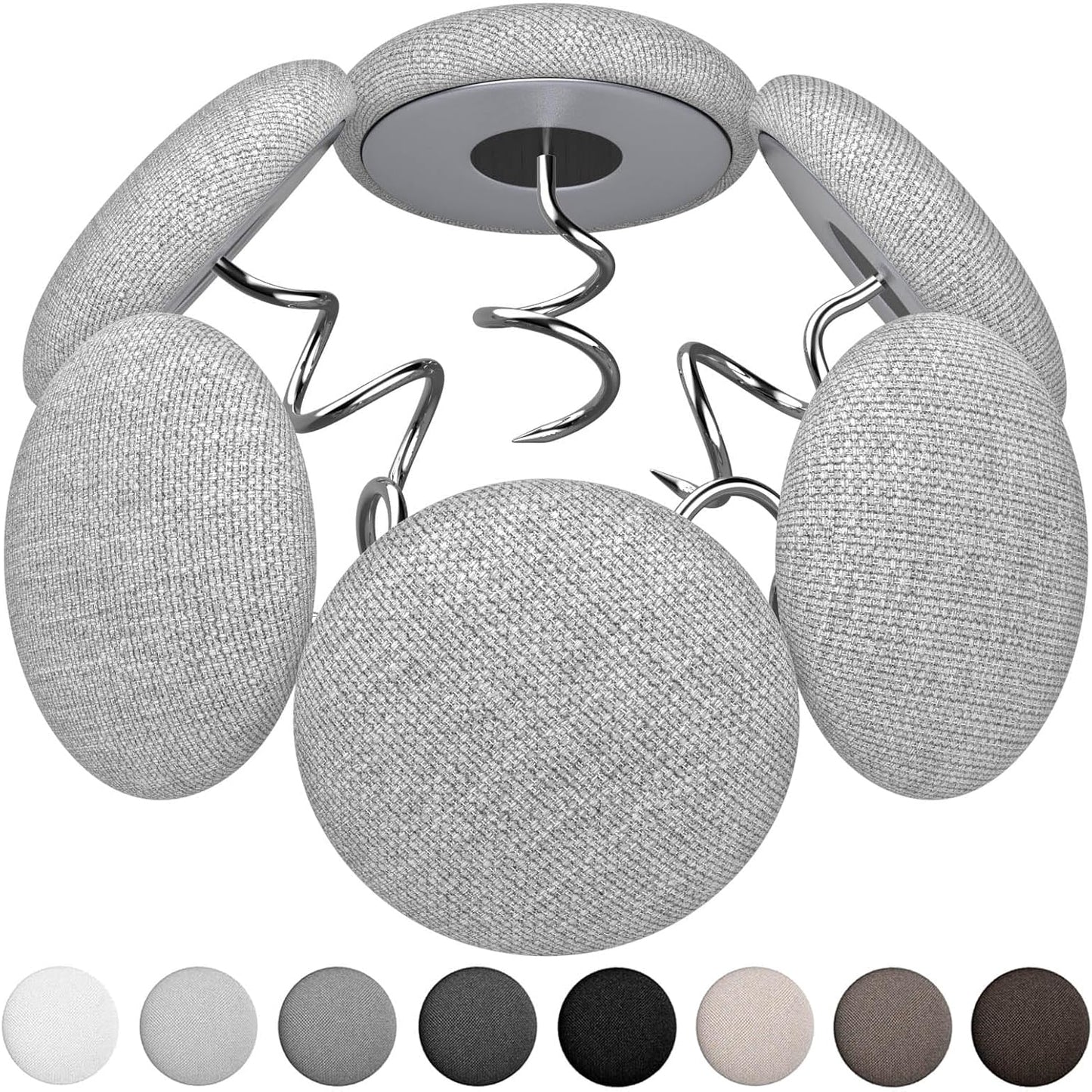 12 Colors Fabric Covered Button Twist Pins Dust Ruffle Pins- for Sofa，Upholstery，Armchair Caddies, Armrest Covers,Bed Skirts, Slipcovers, Headliners (Light Gray, 12)