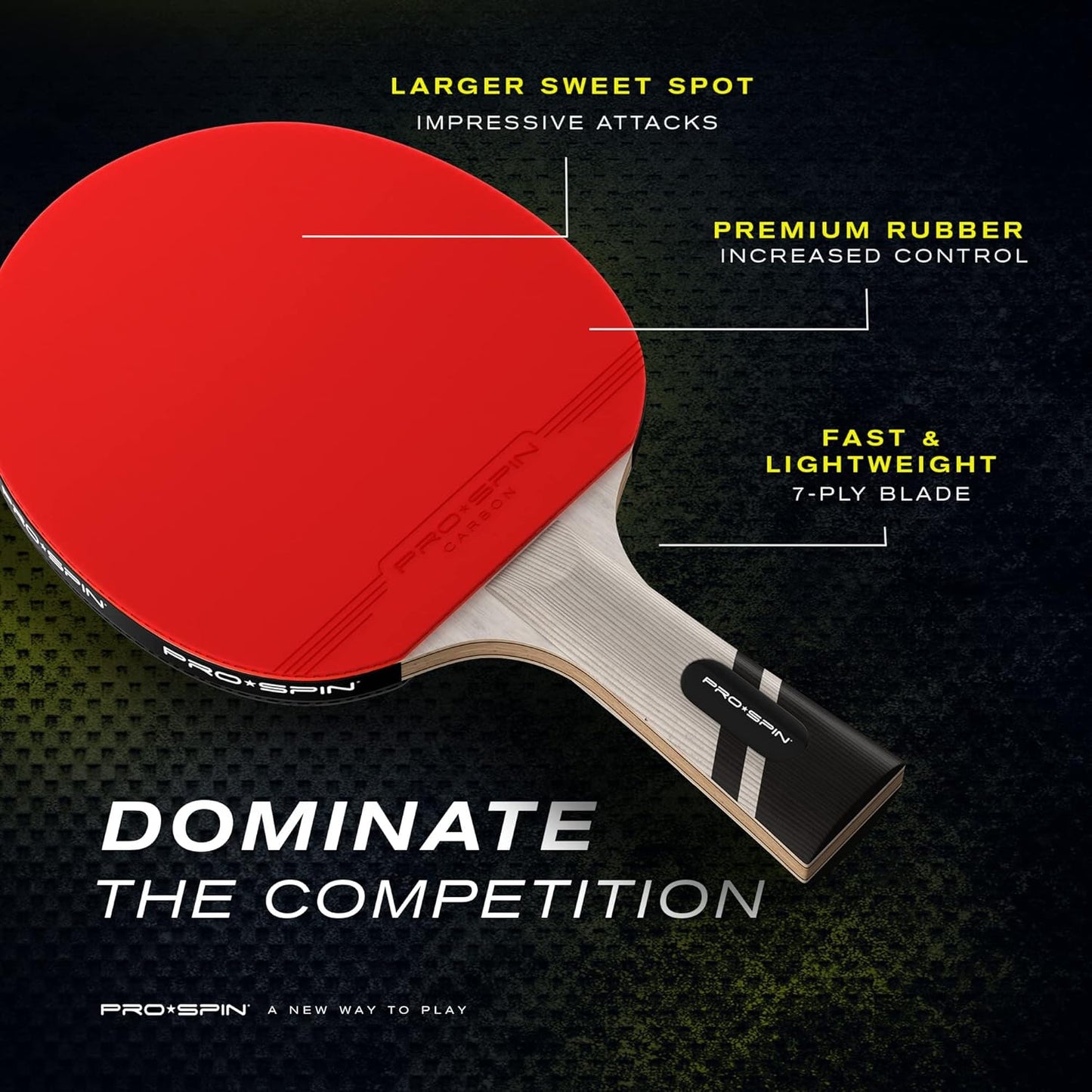 PRO SPIN Ping Pong Paddles - Professional Level Table Tennis Rackets with Carbon Fiber for Superior Control | 7-Ply Blade, Premium Rubber, 2.0mm Sponge | Includes Protector Case