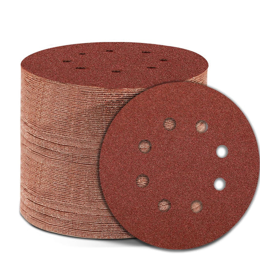 150 Grit 5 Inch Sanding Discs Hook and Loop Sandpaper, 150 PCS 8 Hole Adhesive Medium Grit Sand Paper for Random Orbital Sander