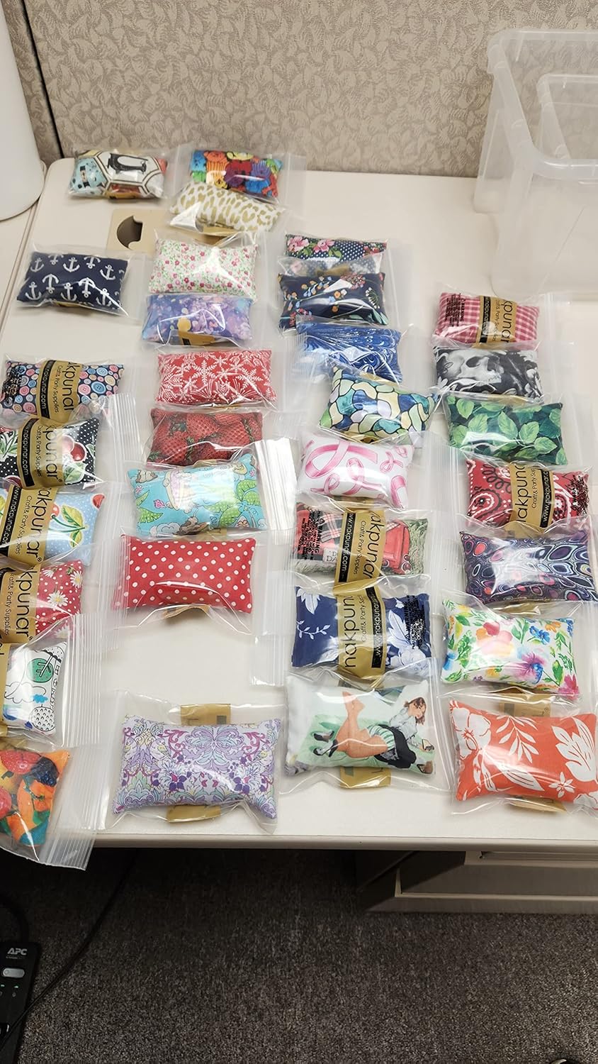 Nakpunar Emery Pincushion for Sewing, Quilting, Needlework - Pin Cushion Filled with Abrasive Turkish Emery Sand - Handmade in USA (White Floral Design on Navy Blue Background)